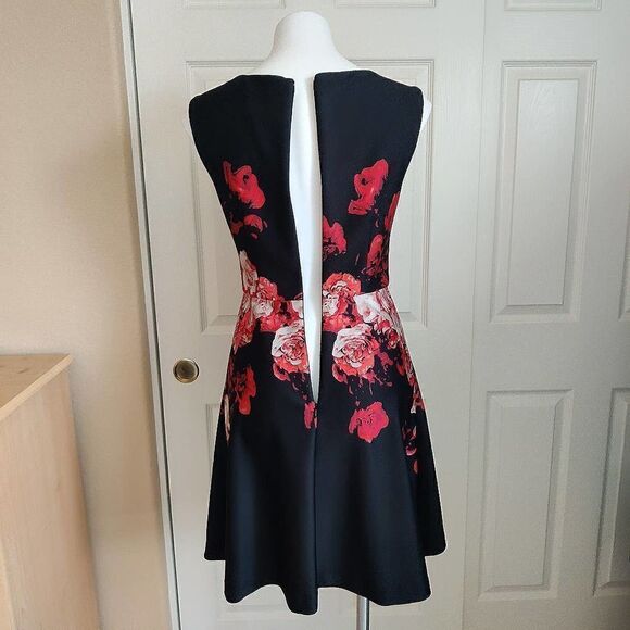 Adrianna Papell rose floral fit and flare dress sz 2 - Picture 5 of 9